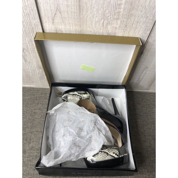 Women's Thalia Sodi Chelsie Snakeskin Patent Leather Stilettos Heels Size 10 - Picture 7 of 7